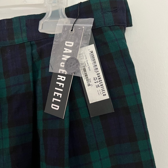 Dangerfield skirt green tartan pleated goth grunge punk killstar disturbia jupe - Picture 2 of 3